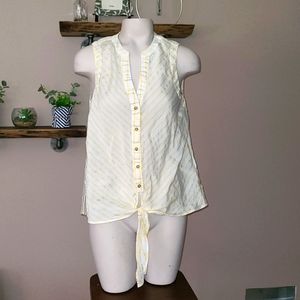 Yellow and white striped tank